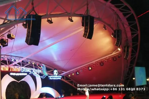 Pvc Tensile Membrane Tent Building Structures Shelter For Outdoor Stage Dancing Event