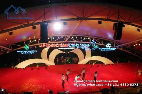 Pvc Tensile Membrane Tent Building Structures Shelter For Outdoor Stage Dancing Event